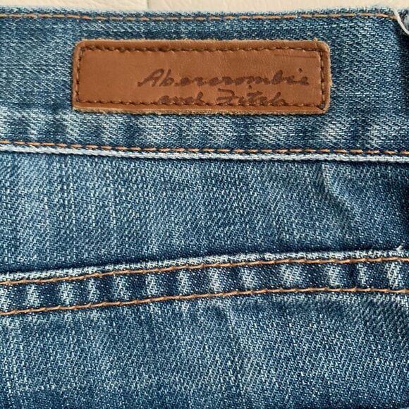 Abercrombie & Fitch Vintage Cotton Dark Wash Denim Women Jeans Size 8S - Picture 8 of 10